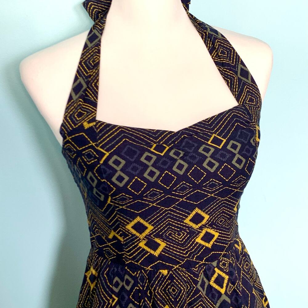 Anthropologie Edme & Esyllte Rhythmic Repetition Halter Dress Size 2 - Picture 3 of 12